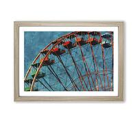 Big Box Art Ferris Wheel Vol.2 Painting Framed Wall Art Picture Print Ready to Hang, Oak A2 (62 x 45 cm)