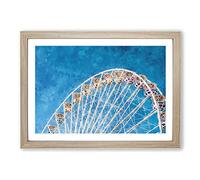 Big Box Art Ferris Wheel Vol.4 Painting Framed Wall Art Picture Print Ready to Hang, Oak A2 (62 x 45 cm)