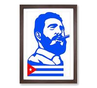 Big Box Art Fidel Castro (2) Framed Wall Art Picture Print Ready to Hang, Walnut A2 (62 x 45 cm)