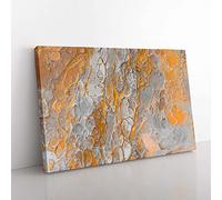 Big Box Art Finding My World in Abstract Canvas Wall Art Print Ready to Hang Picture, 76 x 50 cm (30 x 20 Inch), Grey, Grey, Orange