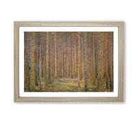 Big Box Art Fir Tree Forest by Gustav Klimt Framed Wall Art Picture Print Ready to Hang, Oak A2 (62 x 45 cm)