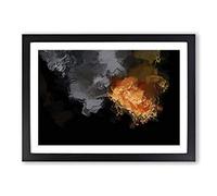 Big Box Art Fire of The Mind in Abstract Framed Wall Art Picture Print Ready to Hang, Black A2 (62 x 45 cm)