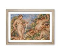 Big Box Art Five Bathers by Pierre-Auguste Renoir Framed Wall Art Picture Print Ready to Hang, Oak A2 (62 x 45 cm)