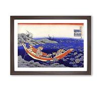 Big Box Art Five Temple Boys by Katsushika Hokusai Framed Wall Art Picture Print Ready to Hang, Walnut A2 (62 x 45 cm)