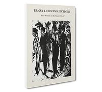 Big Box Art Five Women Ernst Ludwig Kirchner Canvas Wall Art Framed Picture Print, 30 x 20 Inch (76 x 50 cm), Exhibition