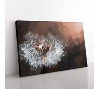 Big Box Art Floating Dandelion Seeds in Abstract Canvas Wall Art Print Ready to Hang Picture, 76 x 50 cm (30 x 20 Inch), Brown, Grey, Black, Brown, Black