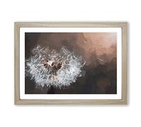 Big Box Art Floating Dandelion Seeds in Abstract Framed Wall Art Picture Print Ready to Hang, Oak A2 (62 x 45 cm)