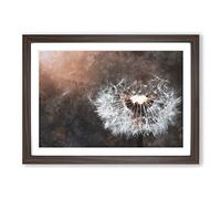 Big Box Art Floating Dandelion Seeds Painting Framed Wall Art Picture Print Ready to Hang, Walnut A2 (62 x 45 cm)