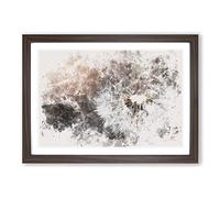 Big Box Art Floating Dandelion Seeds Watercolour Framed Wall Art Picture Print Ready to Hang, Walnut A2 (62 x 45 cm)