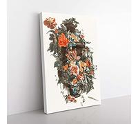 Big Box Art Floral Garland by Johan Teyler Canvas Wall Art Print Ready to Hang Picture, 76 x 50 cm (30 x 20 Inch), White, Green, Brown, Cream