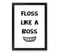 Big Box Art Floss Like A Boss Typography Framed Wall Art Picture Print Ready to Hang, Black A2 (62 x 45 cm)