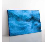 Big Box Art Flow of The Water in Abstract Canvas Wall Art Print Ready to Hang Picture, 76 x 50 cm (30 x 20 Inch), Blue, Teal