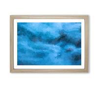 Big Box Art Flow of The Water in Abstract Framed Wall Art Picture Print Ready to Hang, Oak A2 (62 x 45 cm)