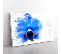 Big Box Art Flower Blue Orchid V3 Canvas Wall Art Print Ready to Hang Picture, 76 x 50 cm (30 x 20 Inch), Multi-Coloured