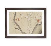 Big Box Art Flowers of The Four Seasons Vol.1 by Sakai Hoitsu Framed Wall Art Picture Print Ready to Hang, Walnut A2 (62 x 45 cm)