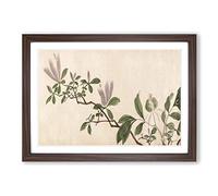 Big Box Art Flowers of The Four Seasons Vol.2 by Shen Zhou Framed Wall Art Picture Print Ready to Hang, Walnut A2 (62 x 45 cm)