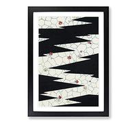 Big Box Art Flowers on a Footpath by Watanabe Seitei Framed Wall Art Picture Print Ready to Hang, Black A2 (62 x 45 cm)