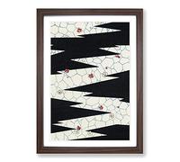 Big Box Art Flowers on a Footpath by Watanabe Seitei Framed Wall Art Picture Print Ready to Hang, Walnut A2 (62 x 45 cm)