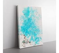 Big Box Art Flying Bats in Rwanda Watercolour Canvas Wall Art Print Ready to Hang Picture, 76 x 50 cm (30 x 20 Inch), White, Turquoise, Grey