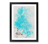 Big Box Art Flying Bats in Rwanda Watercolour Framed Wall Art Picture Print Ready to Hang, Black A2 (62 x 45 cm)