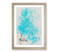 Big Box Art Flying Bats in Rwanda Watercolour Framed Wall Art Picture Print Ready to Hang, Oak A2 (62 x 45 cm)
