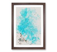 Big Box Art Flying Bats in Rwanda Watercolour Framed Wall Art Picture Print Ready to Hang, Walnut A2 (62 x 45 cm)