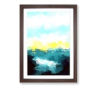 Big Box Art Fog Beneath The Mountain in Abstract Framed Wall Art Picture Print Ready to Hang, Walnut A2 (62 x 45 cm)