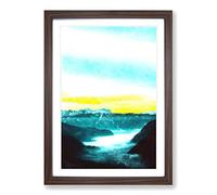 Big Box Art Fog Beneath The Mountain Painting Framed Wall Art Picture Print Ready to Hang, Walnut A2 (62 x 45 cm)