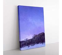 Big Box Art Forest Beneath The Stars in Abstract Canvas Wall Art Print Ready to Hang Picture, 76 x 50 cm (30 x 20 Inch), Blue, Violet, Blue, Purple