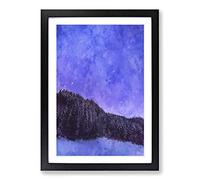 Big Box Art Forest Beneath The Stars Painting Framed Wall Art Picture Print Ready to Hang, Black A2 (62 x 45 cm)