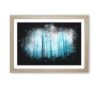 Big Box Art Forest in Frankfurt Germany Paint Splash Framed Wall Art Picture Print Ready to Hang, Oak A2 (62 x 45 cm)