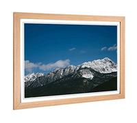 Big Box Art Framed Print Landscape Mountain and Blue Sky Design | Wall Art Picture | Home Decor for Kitchen, Living Room, Bedroom, Hallway, Oak, A2 / 24.5x18 Inch / 62x45cm