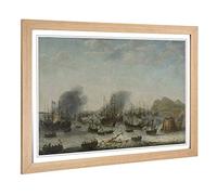 Big Box Art Framed Print of Abraham Adam Willaerts Ships Design | Wall Art Picture | Home Decor for Kitchen, Living, Dining Room, Bedroom, Hallway, Office, Oak, A2 / 24.5x18 Inch / 62x45cm