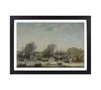 Big Box Art Framed Print of Abraham Adam Willaerts Ships Design | Wall Art Picture | Home Decor for Kitchen, Living, Dining Room, Bedroom, Hallway, Office, Black, A2 / 24.5x18 Inch / 62x45cm