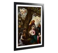 Big Box Art Framed Print of Abraham Bloemaert Flight into Egypt Design | Wall Art Picture | Home Decor for Kitchen, Living Room, Bedroom, Hallway, Black, A2 / 24.5x18 Inch / 62x45cm