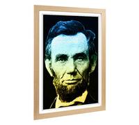 Big Box Art Framed Print of Abraham Lincoln President Design | Wall Art Picture | Home Decor for Kitchen, Living, Dining Room, Bedroom, Hallway, Office, Oak, A2 / 24.5x18 Inch / 62x45cm
