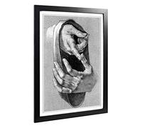 Big Box Art Framed Print of Albrecht Durer Hand Study Design | Wall Art Picture | Home Decor for Kitchen, Living, Dining Room, Bedroom, Hallway, Office, Black, A2 / 24.5x18 Inch / 62x45cm