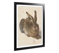 Big Box Art Framed Print of Albrecht Durer The Hare Design | Wall Art Picture | Home Decor for Kitchen, Living, Dining Room, Bedroom, Hallway, Office, Black, A2 / 24.5x18 Inch / 62x45cm