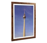Big Box Art Framed Print of Alexanderplatz Berlin Germany Design | Wall Art Picture | Home Decor for Kitchen, Living, Dining Room, Bedroom, Hallway, Office, Walnut, A2 / 24.5x18 Inch / 62x45cm