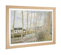 Big Box Art Framed Print of Alfred Sisley The Loings Canal Design | Wall Art Picture | Home Decor for Kitchen, Living, Dining Room, Bedroom, Hallway, Office, Oak, A2 / 24.5x18 Inch / 62x45cm