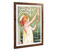 Big Box Art Framed Print of Alphonse Mucha Absinthe Robette Design | Wall Art Picture | Home Decor for Kitchen, Living Room, Bedroom, Hallway, Walnut, A2 / 24.5x18 Inch / 62x45cm