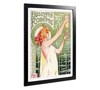Big Box Art Framed Print of Alphonse Mucha Absinthe Robette Design | Wall Art Picture | Home Decor for Kitchen, Living Room, Bedroom, Hallway, Black, A2 / 24.5x18 Inch / 62x45cm