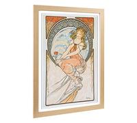 Big Box Art Framed Print of Alphonse Mucha Flower in Hand Design | Wall Art Picture | Home Decor for Kitchen, Living, Dining Room, Bedroom, Hallway, Office, Oak, A2 / 24.5x18 Inch / 62x45cm