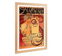 Big Box Art Framed Print of Alphonse Mucha Painting Lady Design | Wall Art Picture | Home Decor for Kitchen, Living, Dining Room, Bedroom, Hallway, Office, Oak, A2 / 24.5x18 Inch / 62x45cm