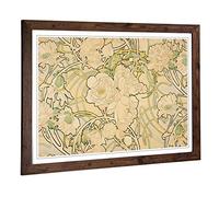 Big Box Art Framed Print of Alphonse Mucha Peonies Design | Wall Art Picture | Home Decor for Kitchen, Living, Dining Room, Lounge, Bedroom, Hallway, Office, Walnut, A2 / 24.5x18 Inch / 62x45cm
