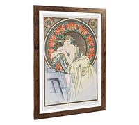 Big Box Art Framed Print of Alphonse Mucha Piece (1) Design | Wall Art Picture | Home Decor for Kitchen, Living, Dining Room, Bedroom, Hallway, Office, Walnut, A2 / 24.5x18 Inch / 62x45cm
