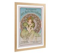 Big Box Art Framed Print of Alphonse Mucha Piece (10) Design | Wall Art Picture | Home Decor for Kitchen, Living, Dining Room, Bedroom, Hallway, Office, Oak, A2 / 24.5x18 Inch / 62x45cm