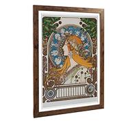 Big Box Art Framed Print of Alphonse Mucha Piece (11) Design | Wall Art Picture | Home Decor for Kitchen, Living, Dining Room, Bedroom, Hallway, Office, Walnut, A2 / 24.5x18 Inch / 62x45cm