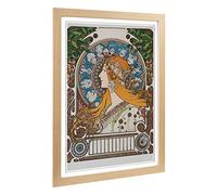 Big Box Art Framed Print of Alphonse Mucha Piece (11) Design | Wall Art Picture | Home Decor for Kitchen, Living, Dining Room, Bedroom, Hallway, Office, Oak, A2 / 24.5x18 Inch / 62x45cm