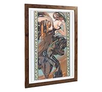 Big Box Art Framed Print of Alphonse Mucha Piece (4) Design | Wall Art Picture | Home Decor for Kitchen, Living, Dining Room, Bedroom, Hallway, Office, Walnut, A2 / 24.5x18 Inch / 62x45cm